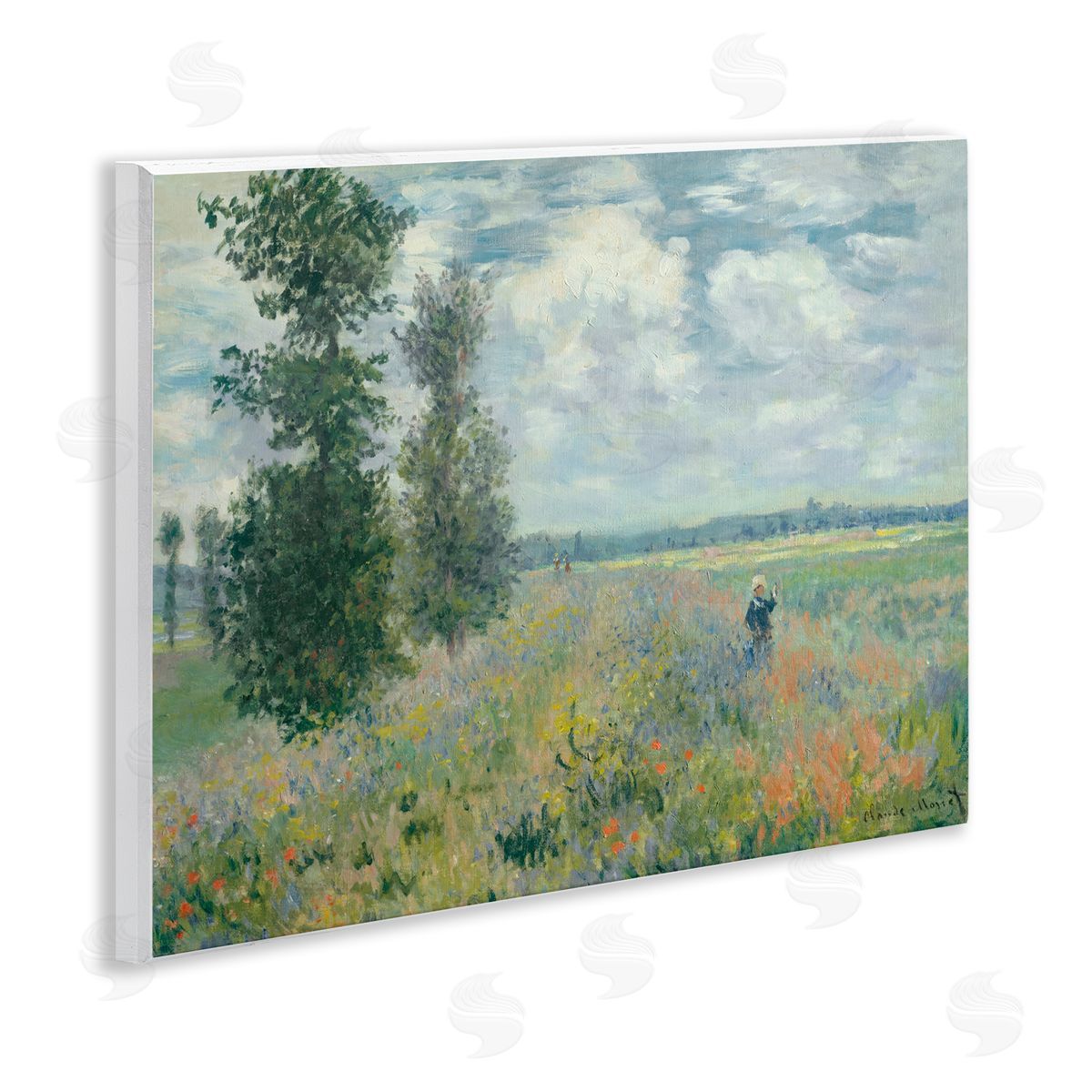 one1000paintings Classic Poppy Field Near Argenteuil Wooden Wall Plaque Art Print