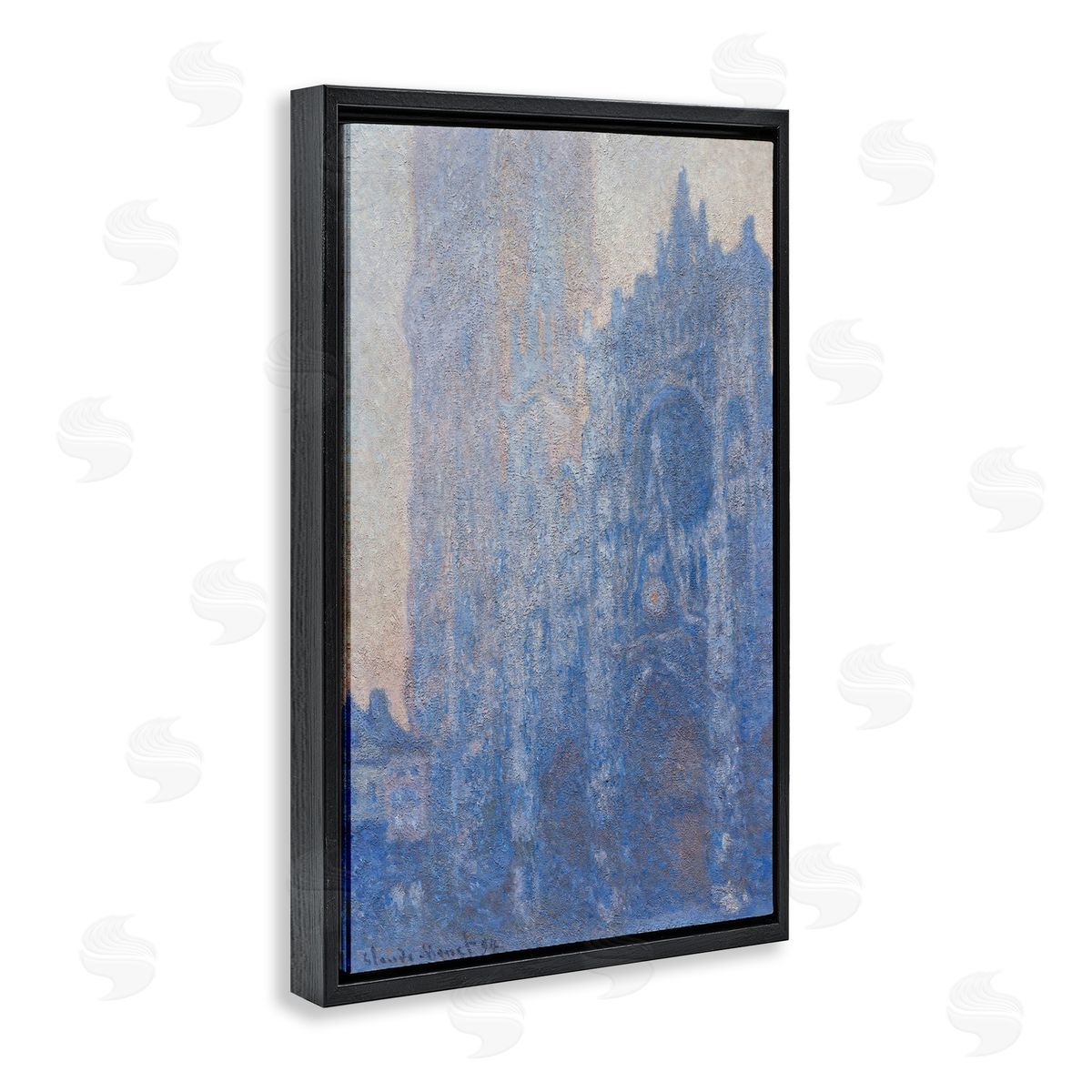 one1000paintings Classic Cathedral Façade Black Floating Frame Canvas Wall Art Print