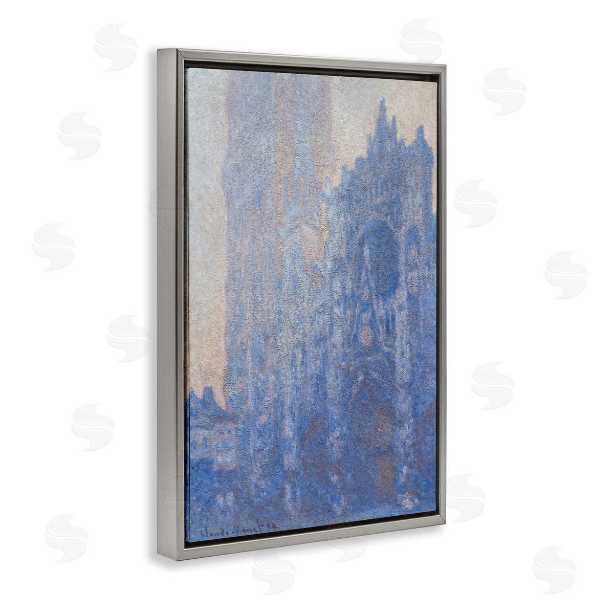 one1000paintings Classic Cathedral Façade Gray Floating Frame Canvas Wall Art Print