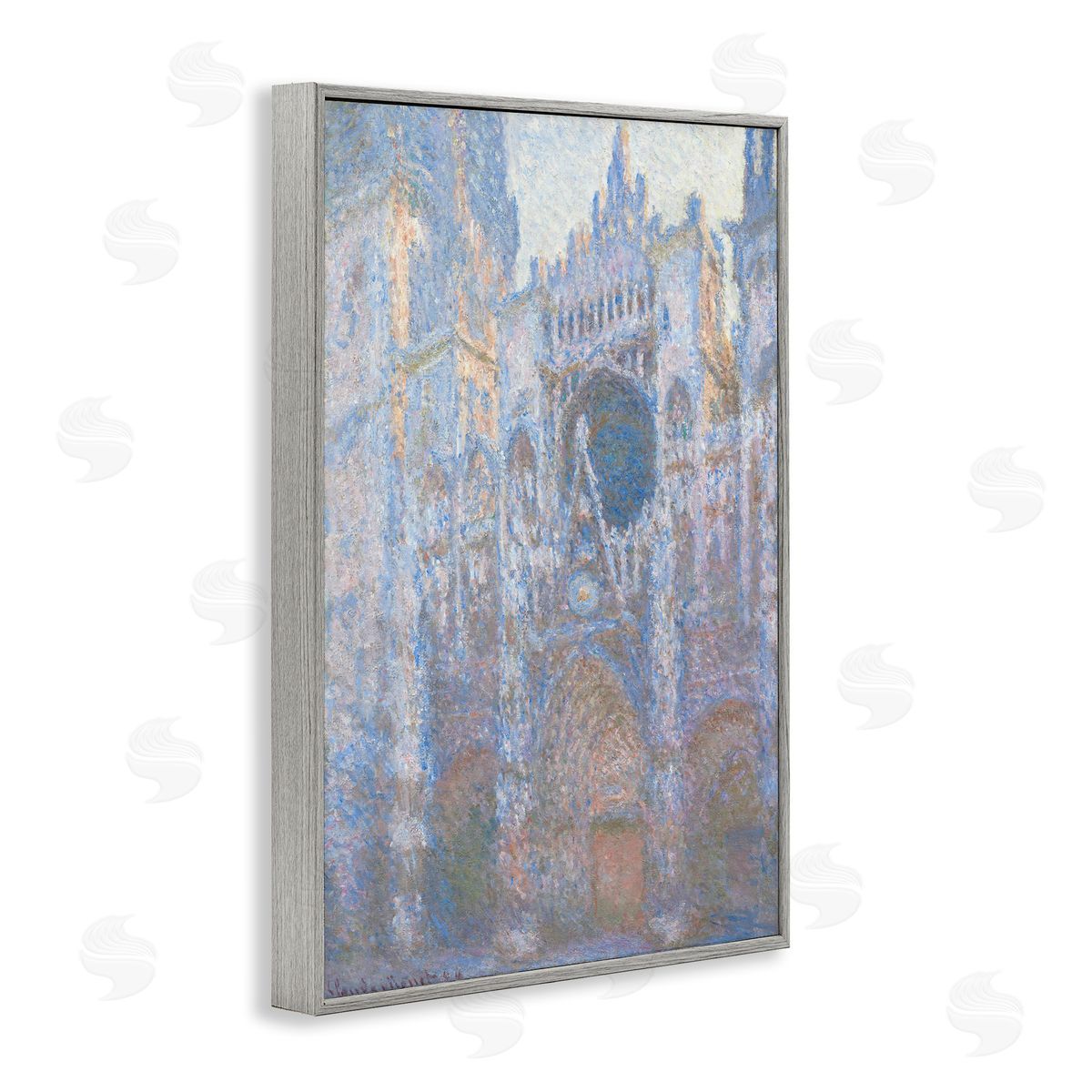 one1000paintings Classical Cathedral Façade Gray Framed Giclee Wall Art Print