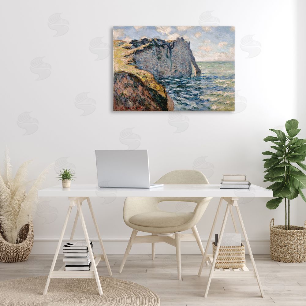 one1000paintings Classic Monet Cliff Of Aval Canvas Wall Art Print in Room