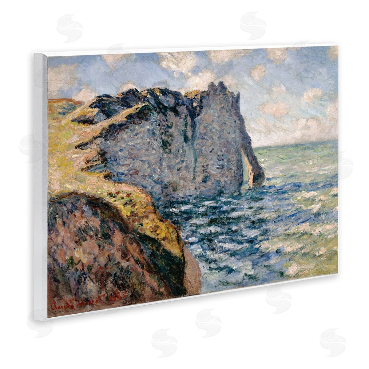 one1000paintings Classic Monet Cliff Of Aval Wooden Wall Plaque Art Print