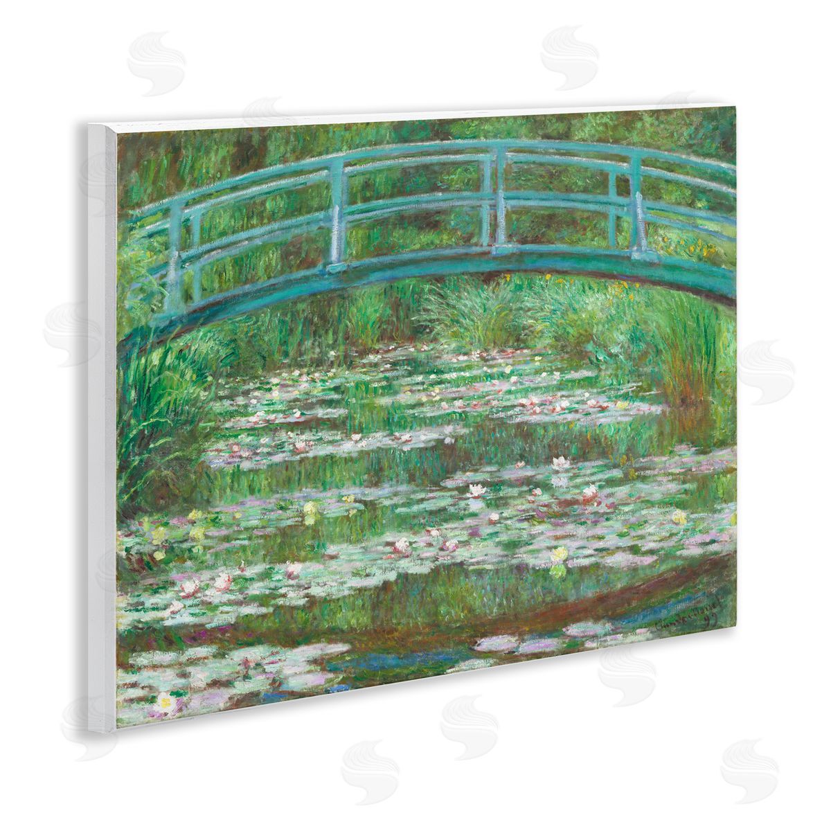 one1000paintings Classic Monet Japanese Footbridge Wooden Wall Plaque Art Print