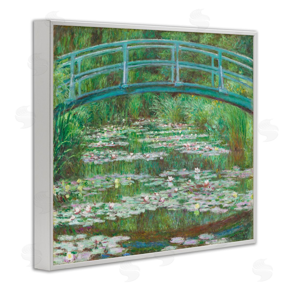 one1000paintings Classic Monet Japanese Footbridge White Framed Giclee Wall Art Print