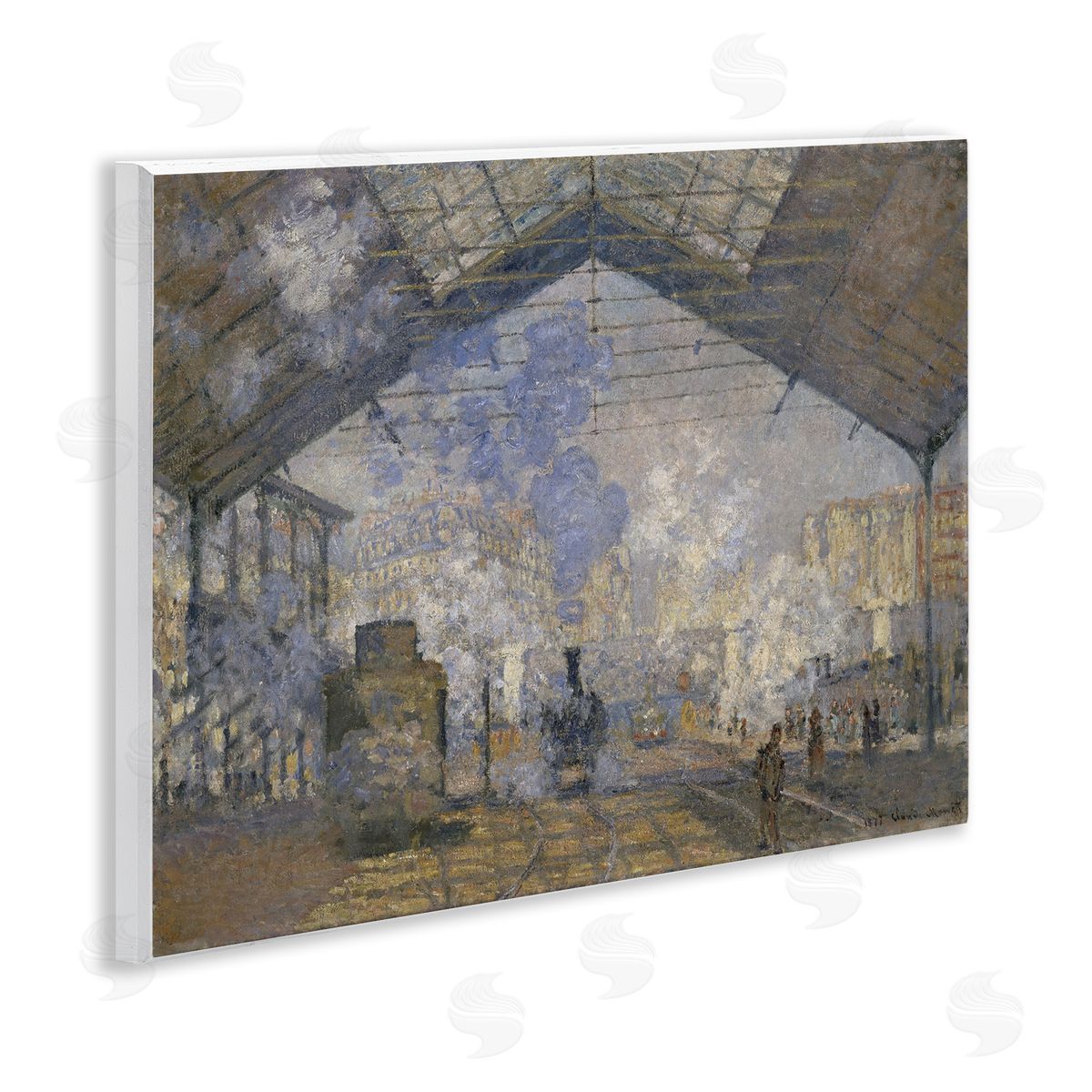 one1000paintings Classic Monet Saint-Lazare Station Wooden Wall Plaque Art Print