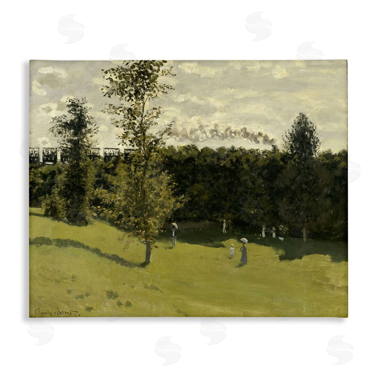 one1000paintings Classic Train in Countryside Canvas Wall Art Print