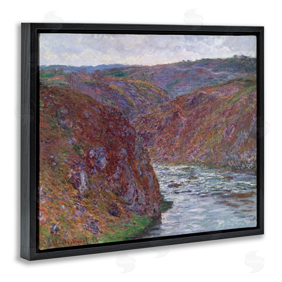 one1000paintings Classical Valley of Creuse Black Floating Frame Canvas Wall Art Print