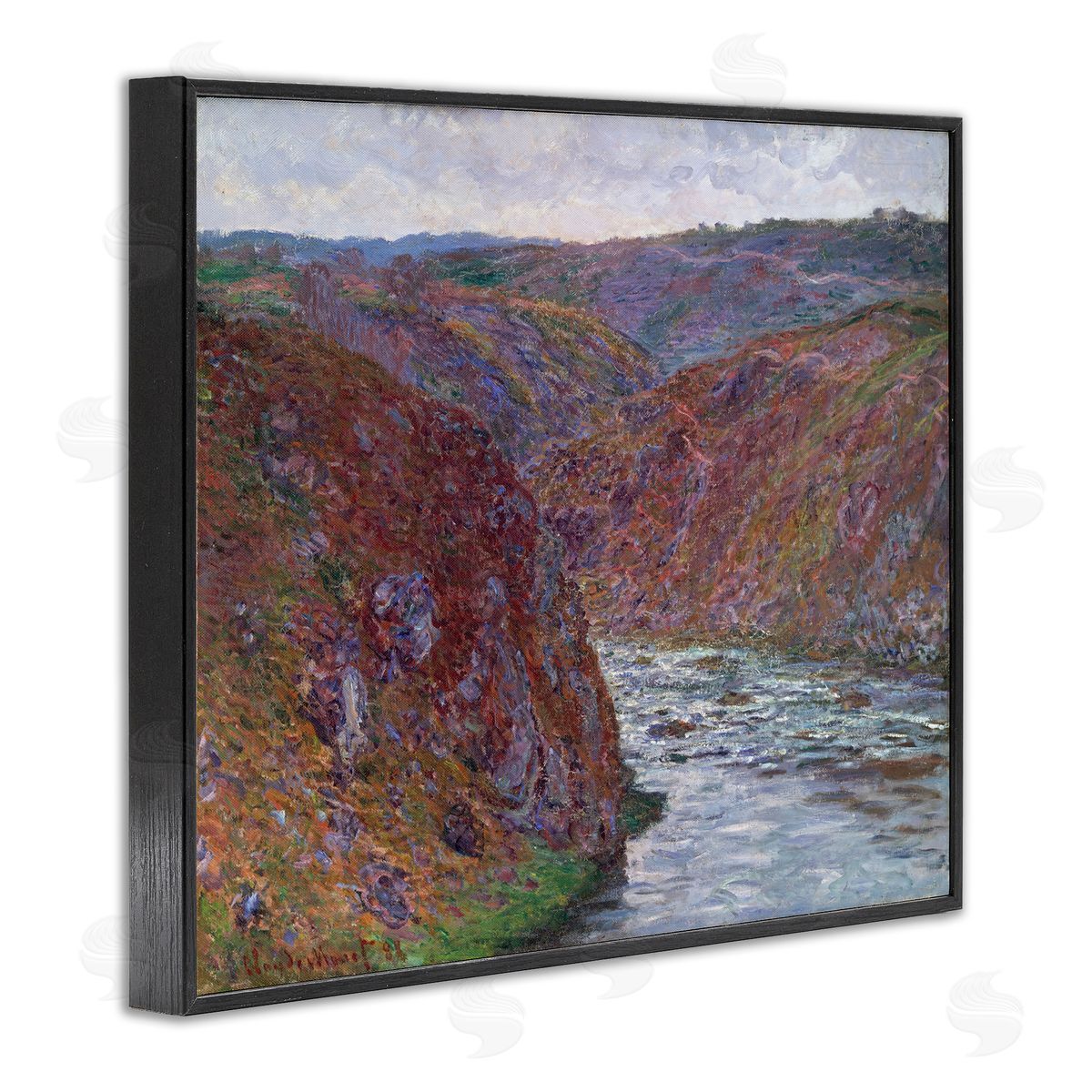 one1000paintings Classical Valley of Creuse Black Framed Giclee Wall Art Print