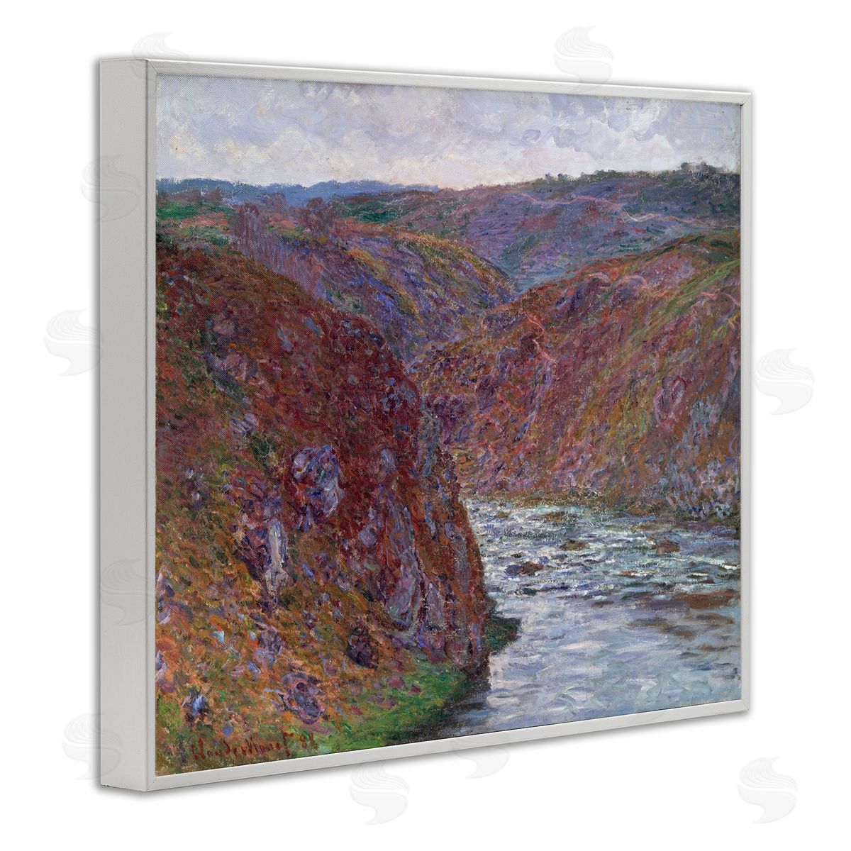 one1000paintings Classical Valley of Creuse White Framed Giclee Wall Art Print