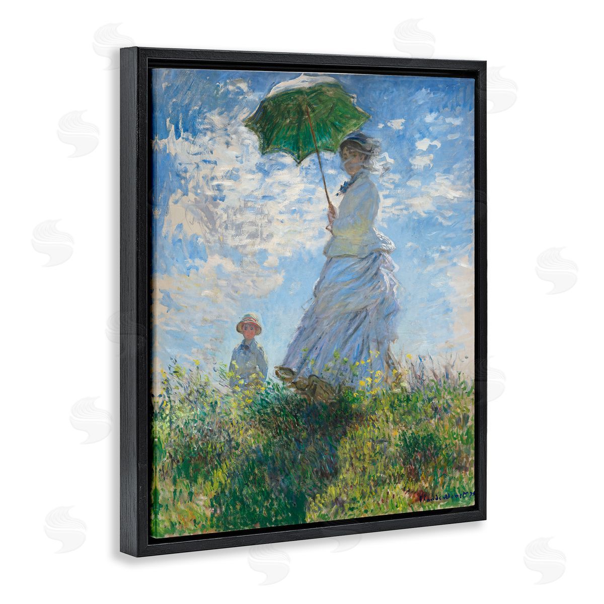 one1000paintings Classic Monet Madame & Son Black Floating Frame Canvas Wall Art Print