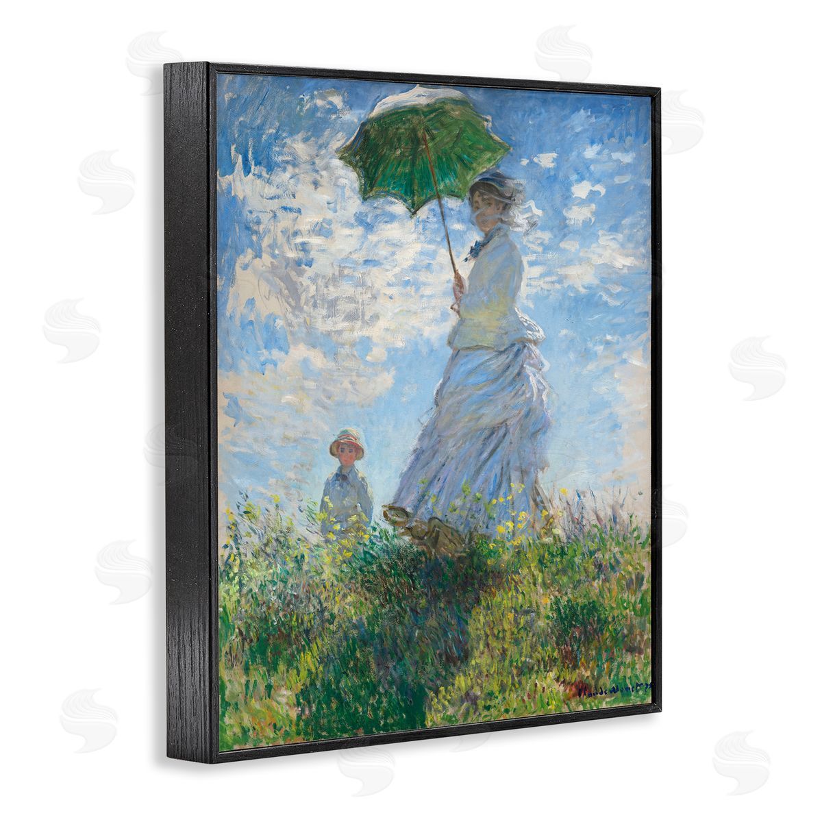 one1000paintings Classic Monet Madame & Son Black Framed Giclee Wall Art Print