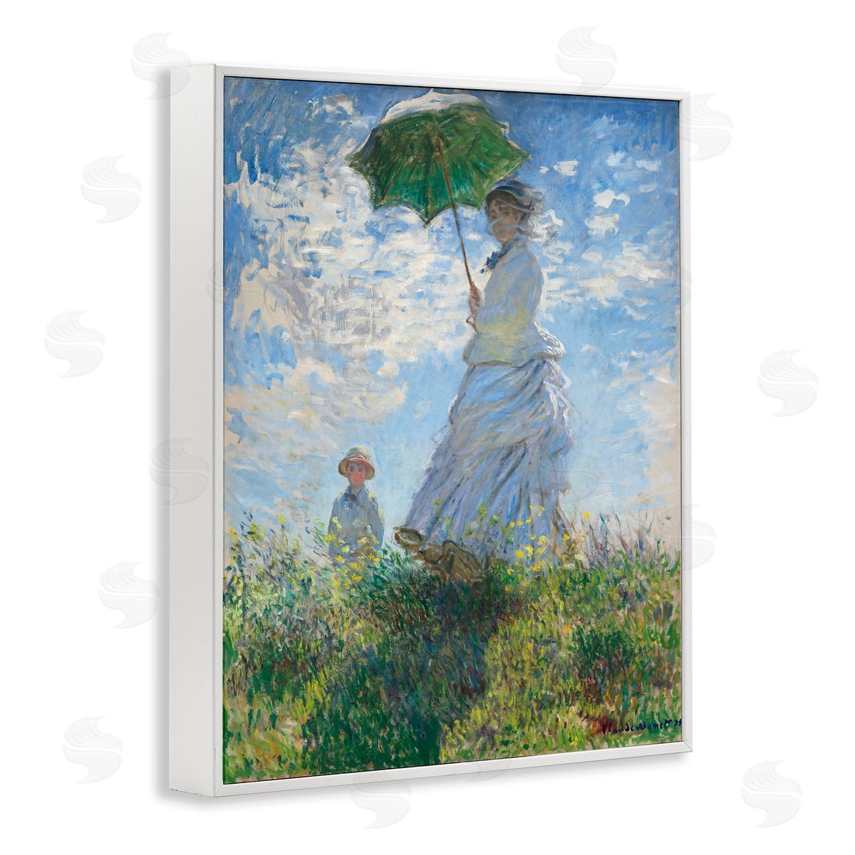 one1000paintings Classic Monet Madame & Son White Framed Giclee Wall Art Print