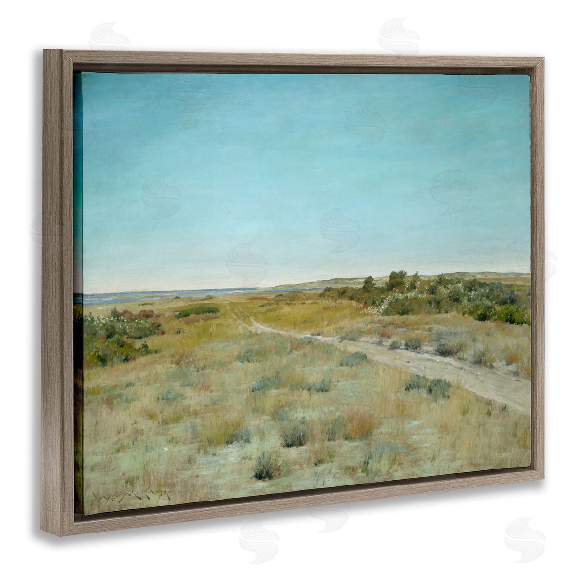 one1000paintings Classic First Touch of Autumn Brown Floating Frame Canvas Wall Art Print