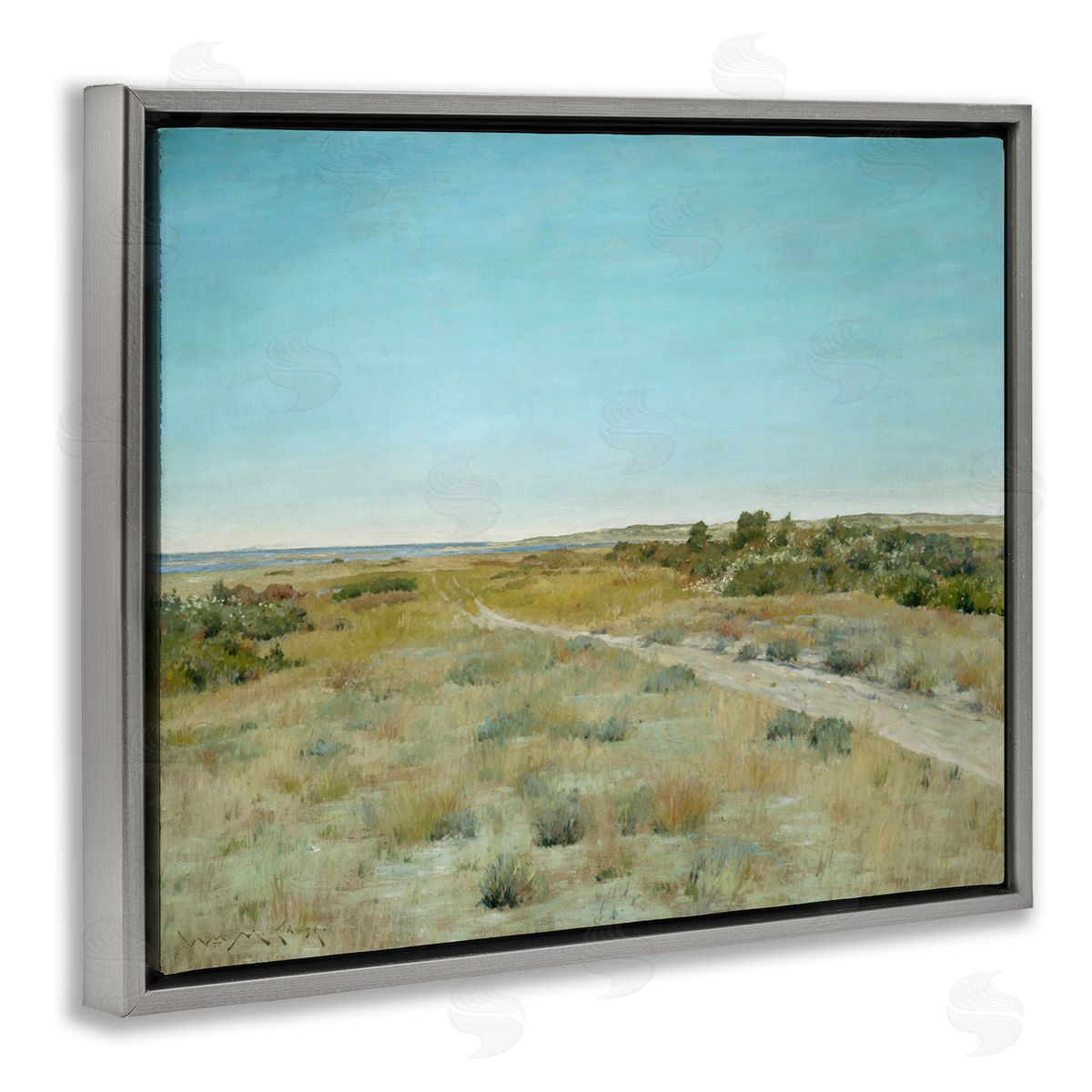 one1000paintings Classic First Touch of Autumn Gray Floating Frame Canvas Wall Art Print