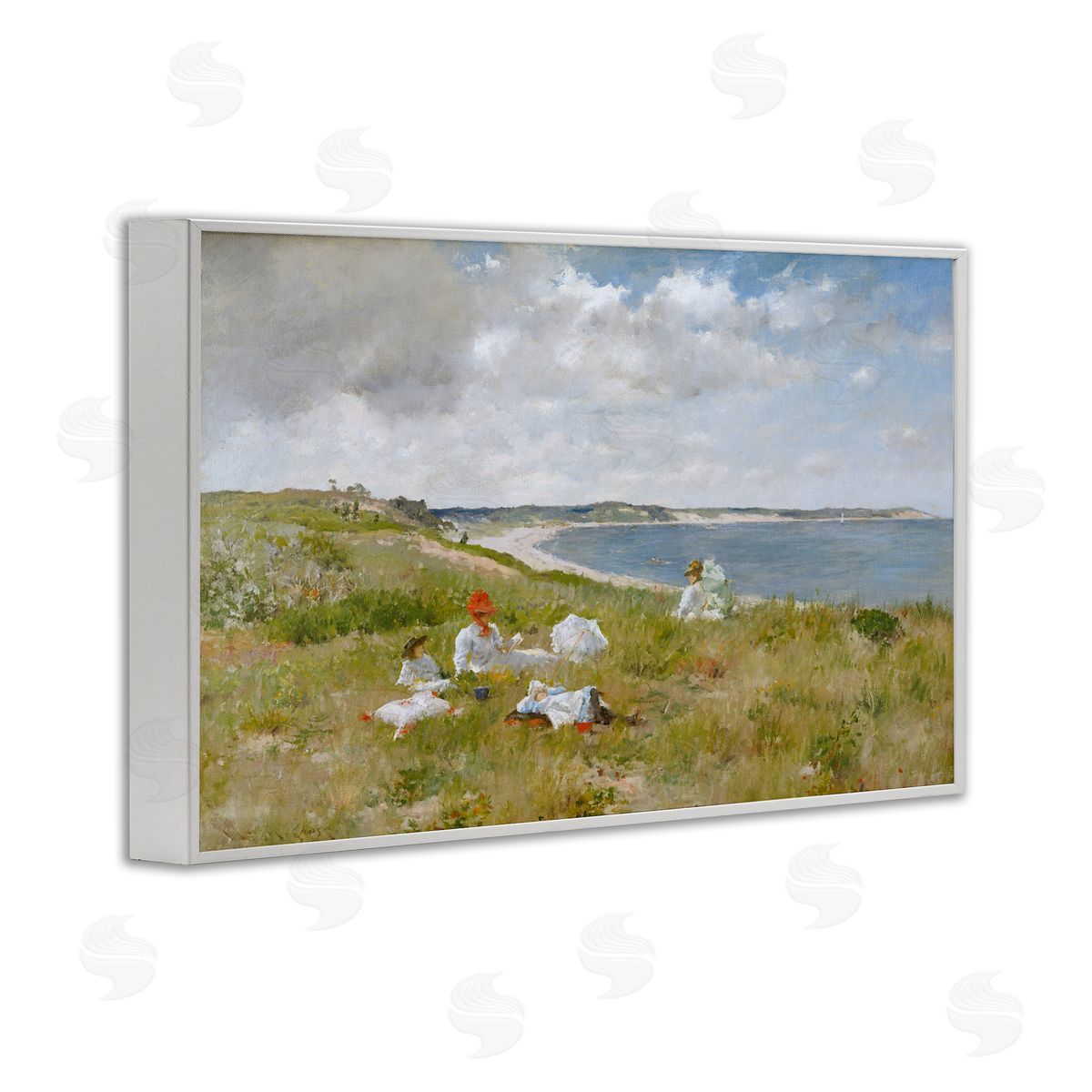 one1000paintings Clasical Idle Hours Painting White Framed Giclee Wall Art Print