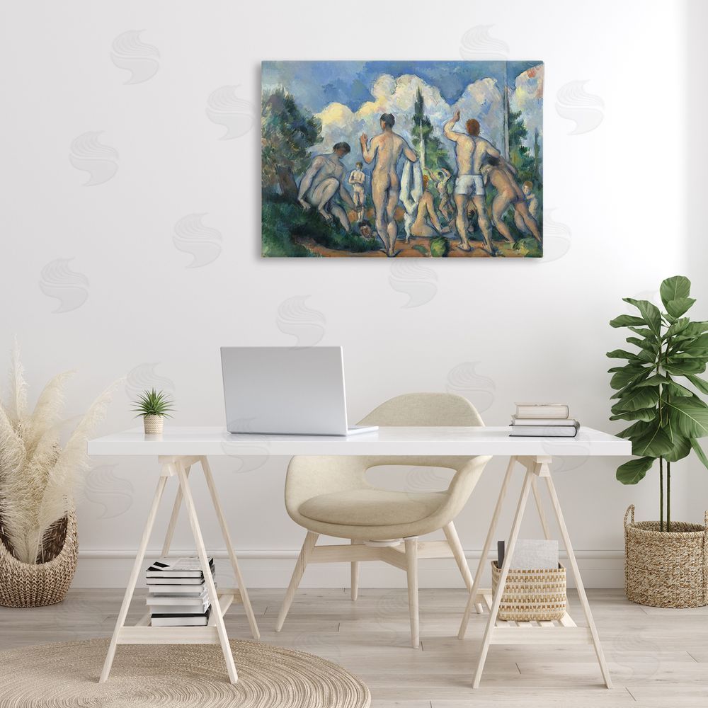 one1000paintings Classic Cezanne Bathers Canvas Wall Art Print in Room