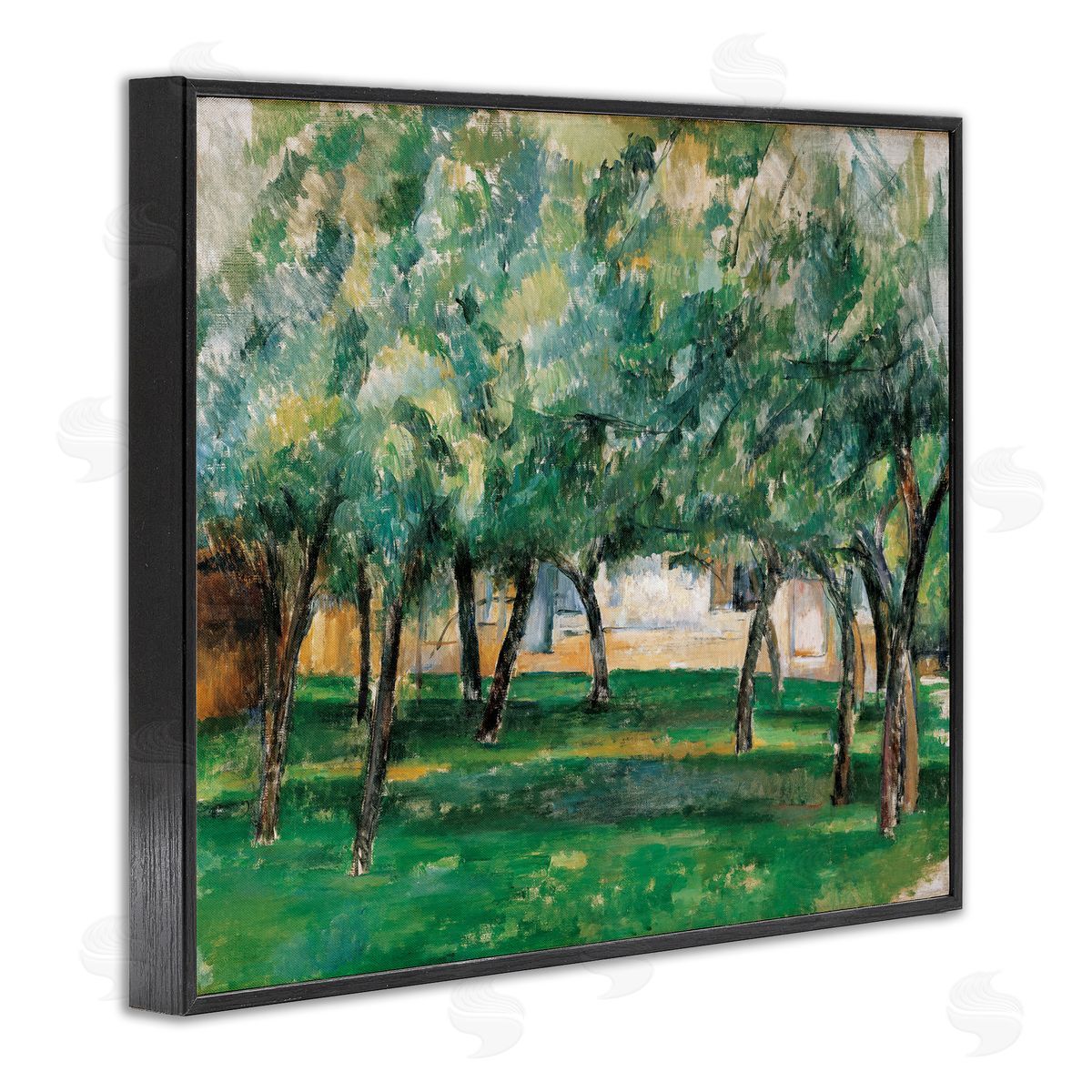 one1000paintings Classic Cezanne Farm in Normandy Black Framed Giclee Wall Art Print