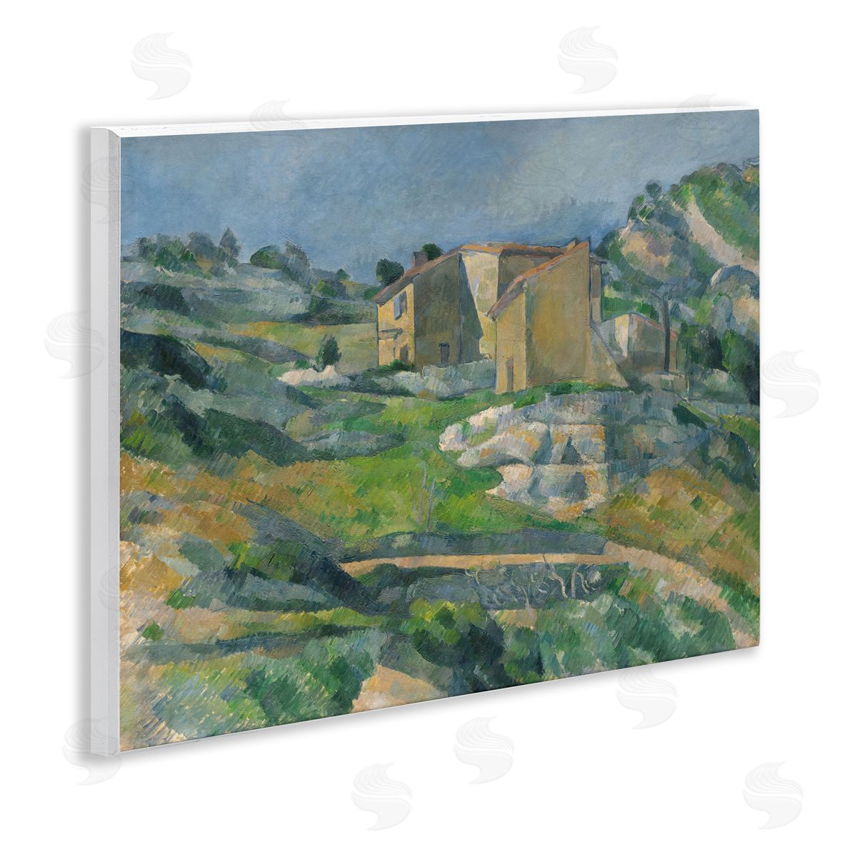 one1000paintings Classic Cezanne Houses in Provence Wooden Wall Plaque Art Print