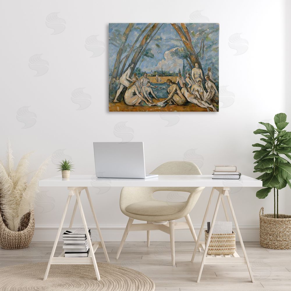 one1000paintings Classic Cezanne Large Bathers Canvas Wall Art Print in Room
