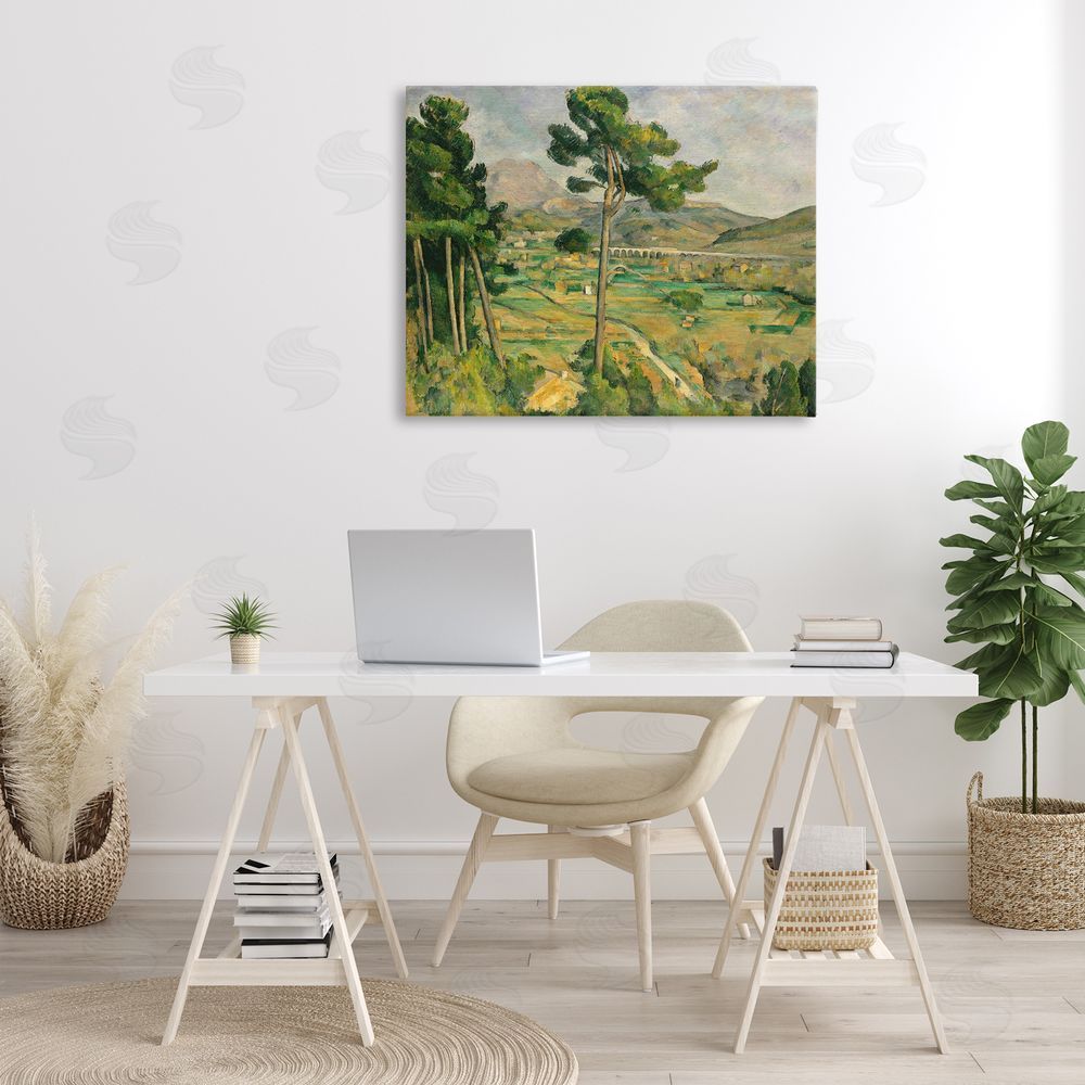 one1000paintings Classic Cezanne Mont Sainte-Victoire Canvas Wall Art Print in Room