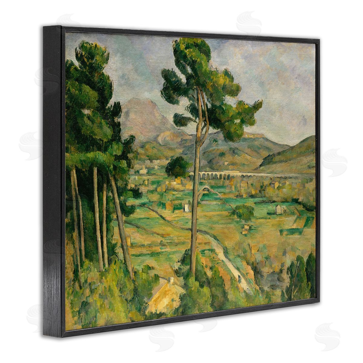 one1000paintings Classic Cezanne Mont Sainte-Victoire Black Framed Giclee Wall Art Print