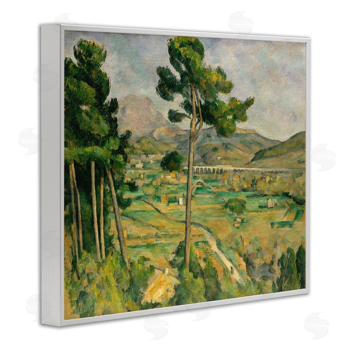 one1000paintings Classic Cezanne Mont Sainte-Victoire White Framed Giclee Wall Art Print
