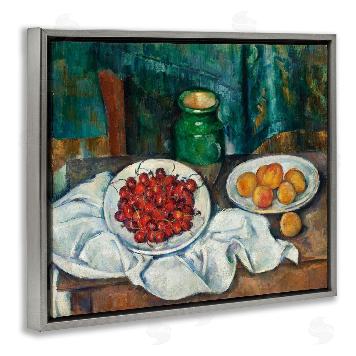 one1000paintings Classical Fruit Still Life Gray Floating Frame Canvas Wall Art Print