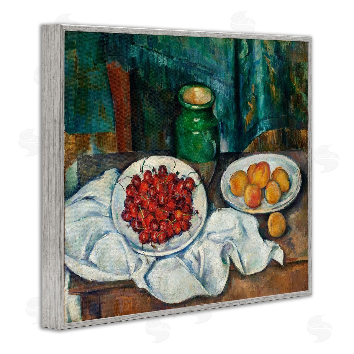 one1000paintings Classical Fruit Still Life Gray Framed Giclee Wall Art Print