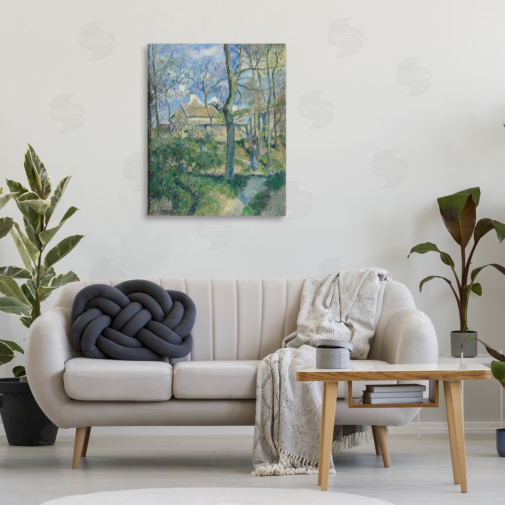 one1000paintings Classical Village Cezanne Painting Canvas Wall Art Print in Room