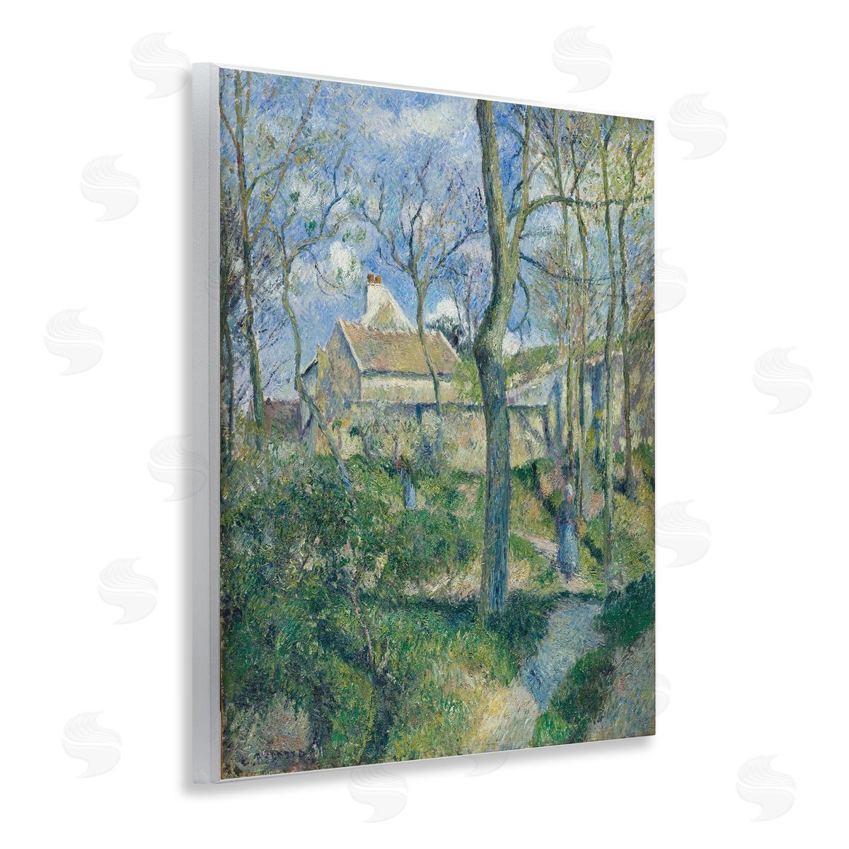 one1000paintings Classical Village Cezanne Painting Wooden Wall Plaque Art Print