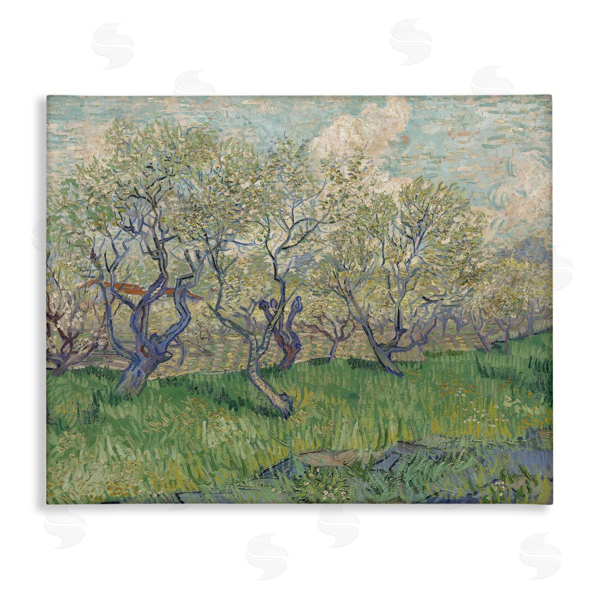 one1000paintings Classic Van Gogh Blossoming Orchard Canvas Wall Art Print