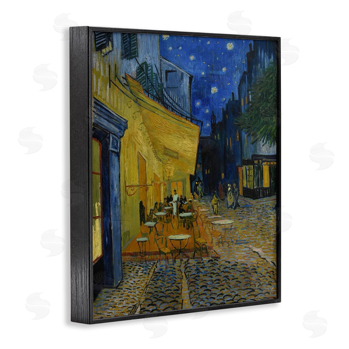 one1000paintings Van Gogh Café Terrace at Night Black Framed Giclee Wall Art Print