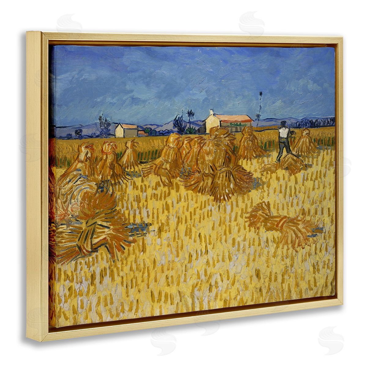one1000paintings Van Gogh Corn Harvest Gold Floating Frame Canvas Wall Art Print