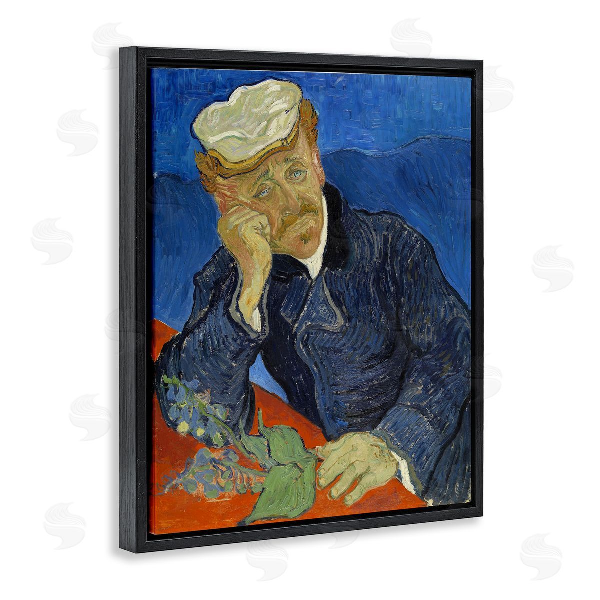 one1000paintings Van Gogh Dr Paul Gachet Black Floating Frame Canvas Wall Art Print