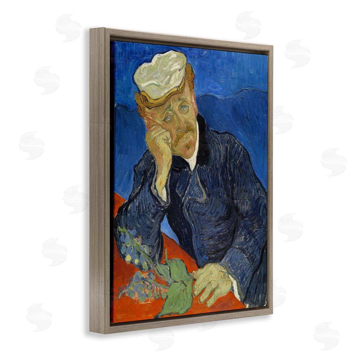 one1000paintings Van Gogh Dr Paul Gachet Brown Floating Frame Canvas Wall Art Print