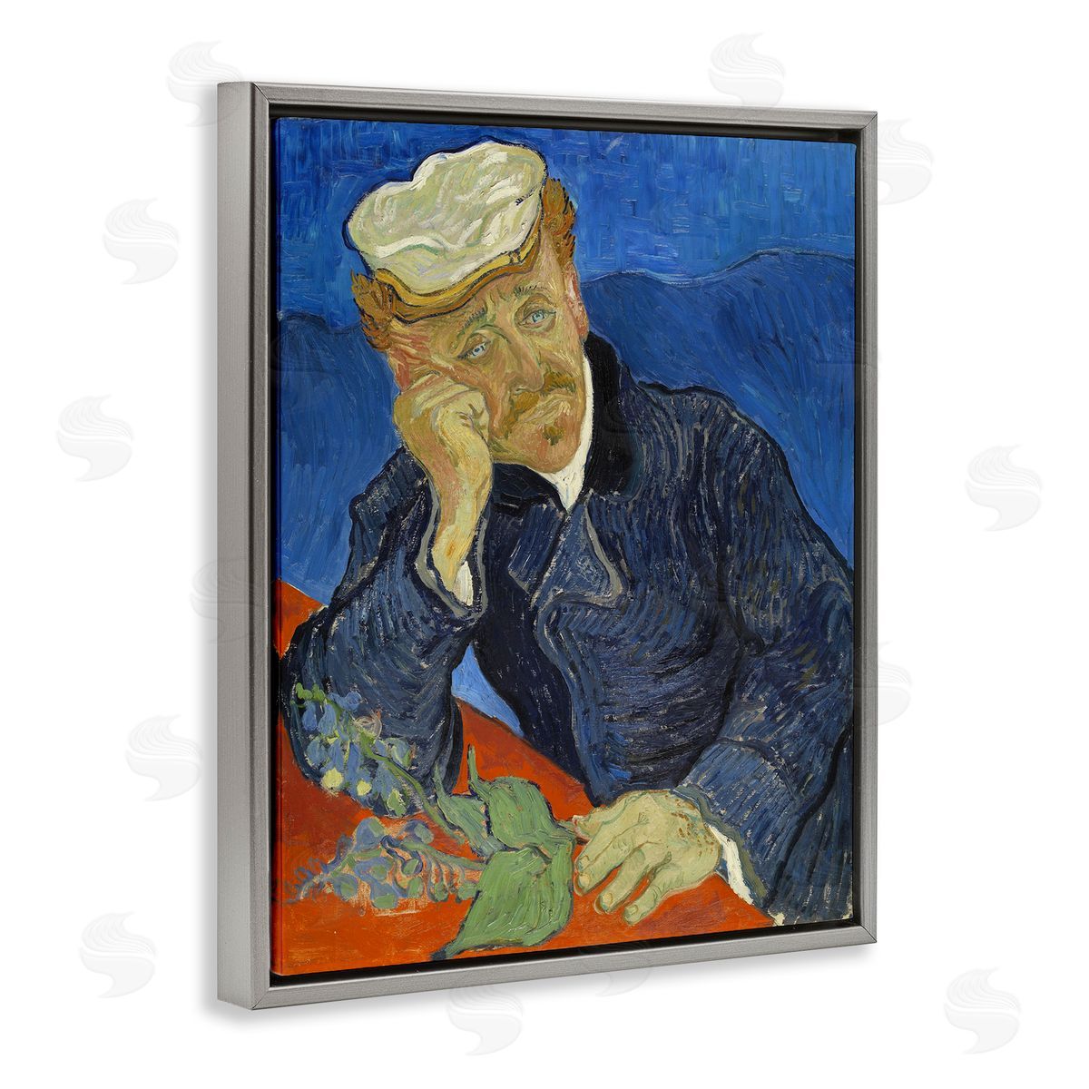 one1000paintings Van Gogh Dr Paul Gachet Gray Floating Frame Canvas Wall Art Print