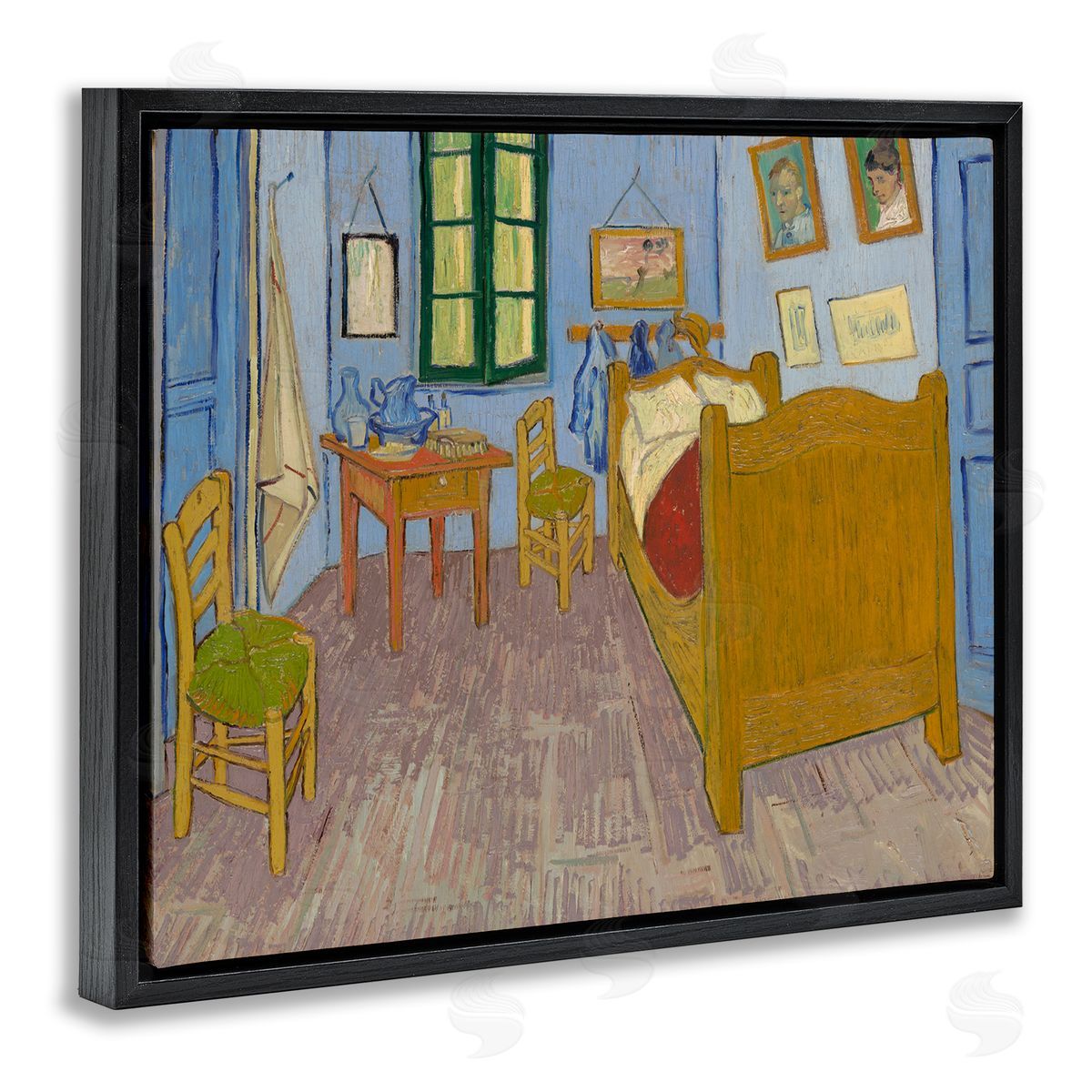 one1000paintings Classical Van Gogh Bedroom Black Floating Frame Canvas Wall Art Print