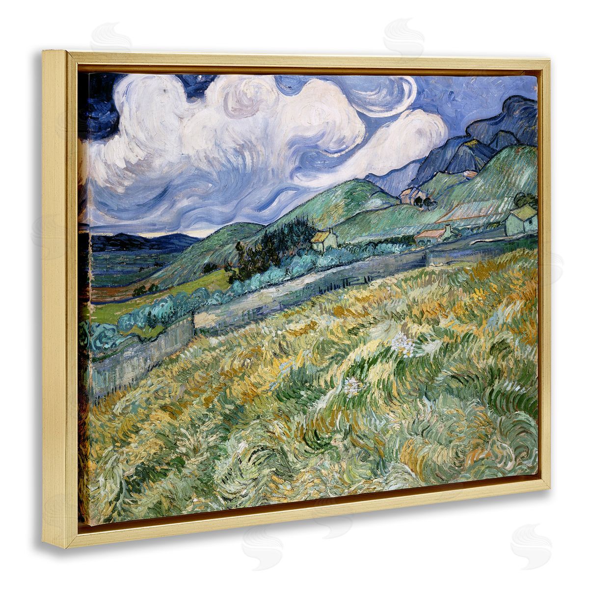 one1000paintings Classic Landscape From Saint Remy Gold Floating Frame Canvas Wall Art Print