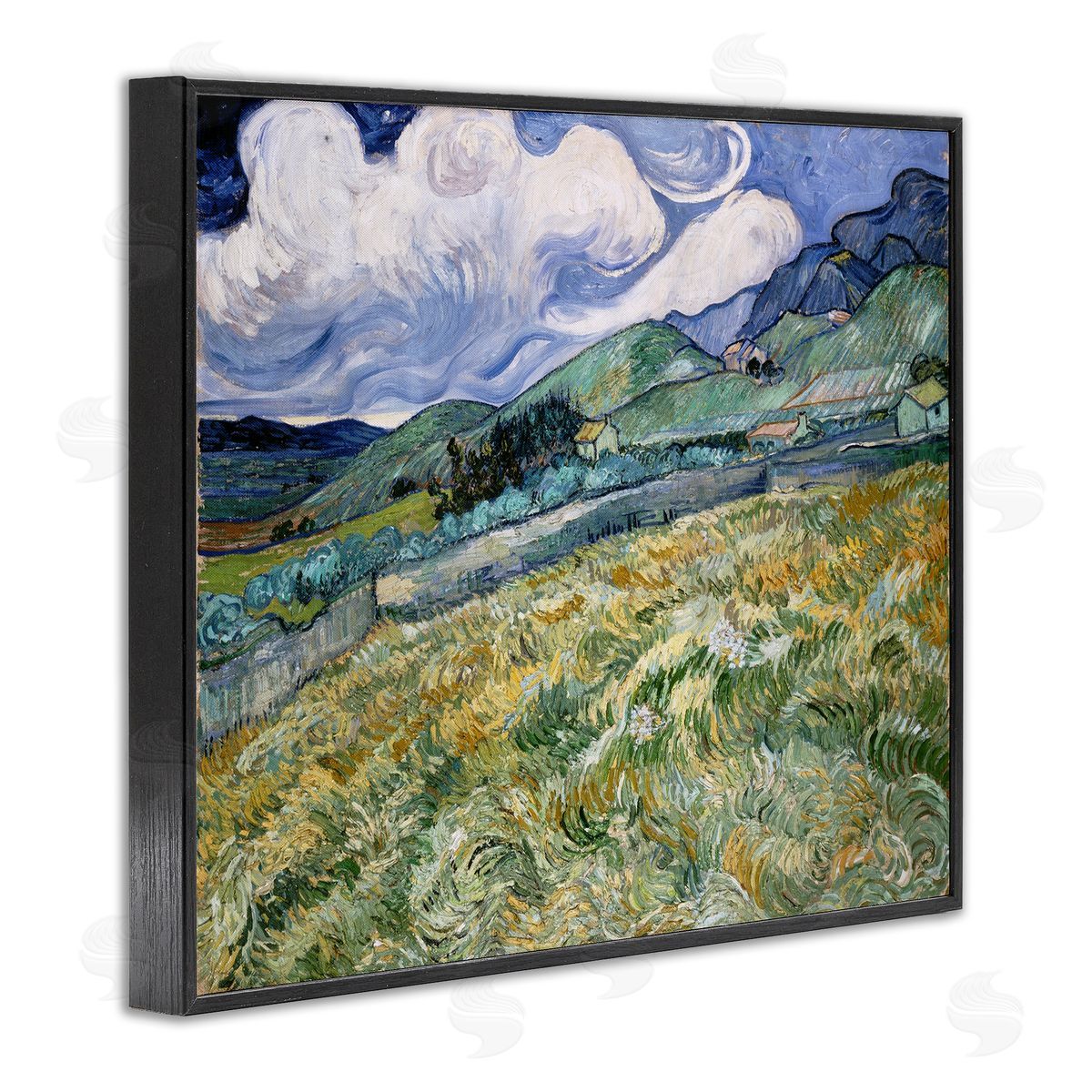 one1000paintings Classic Landscape From Saint Remy Black Framed Giclee Wall Art Print