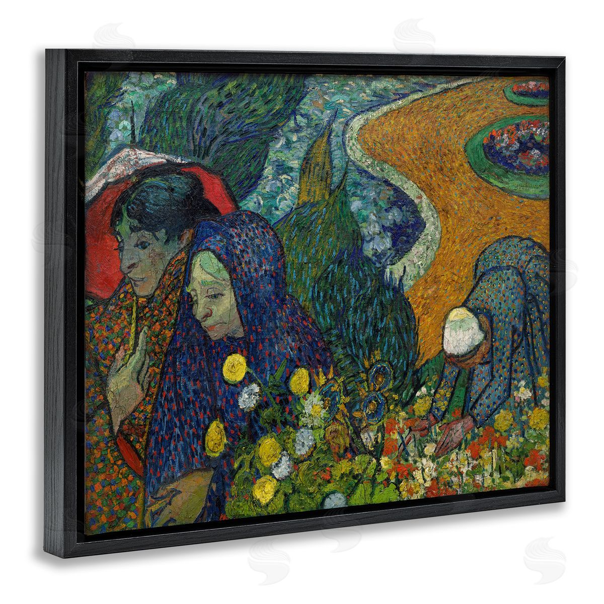 one1000paintings Van Gogh Memory of Garden at Etten Black Floating Frame Canvas Wall Art Print