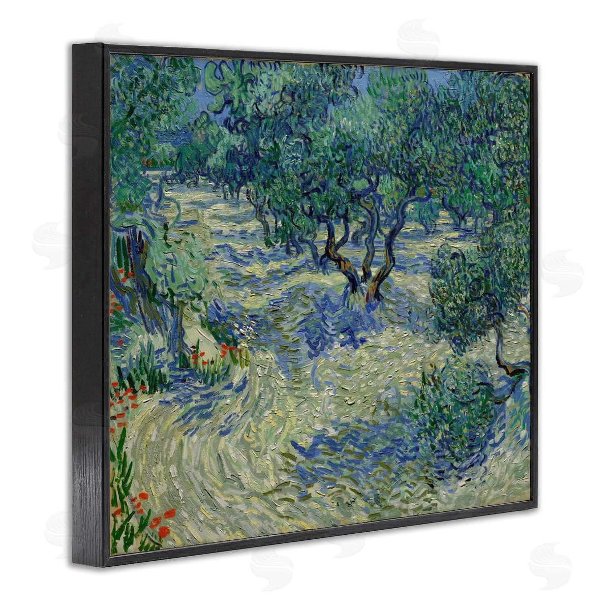 one1000paintings Classic Van Gogh Olive Orchard Black Framed Giclee Wall Art Print