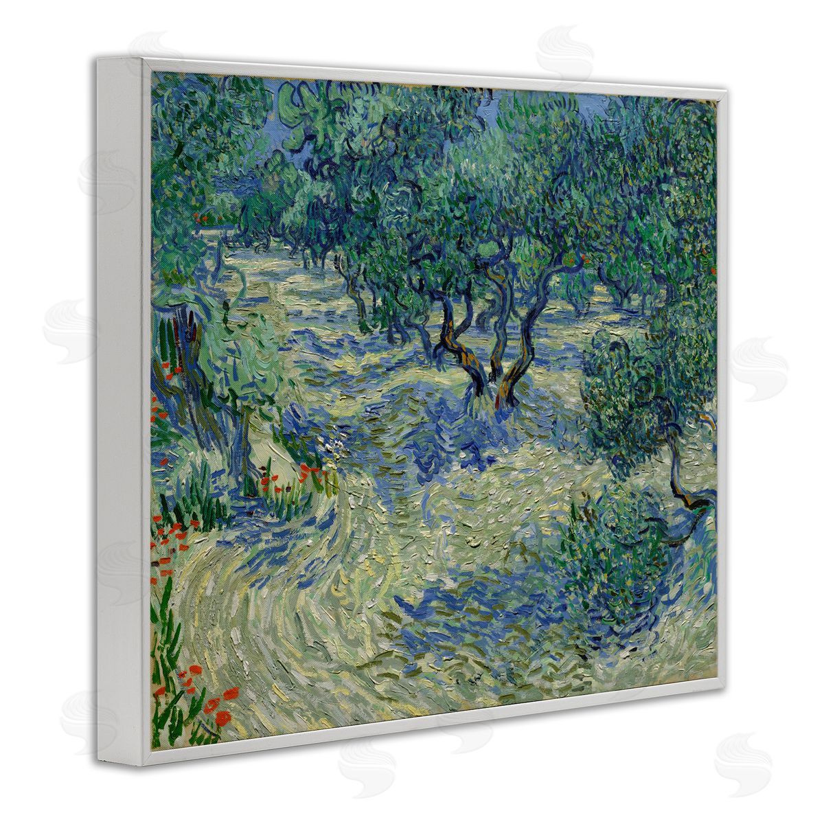 one1000paintings Classic Van Gogh Olive Orchard White Framed Giclee Wall Art Print