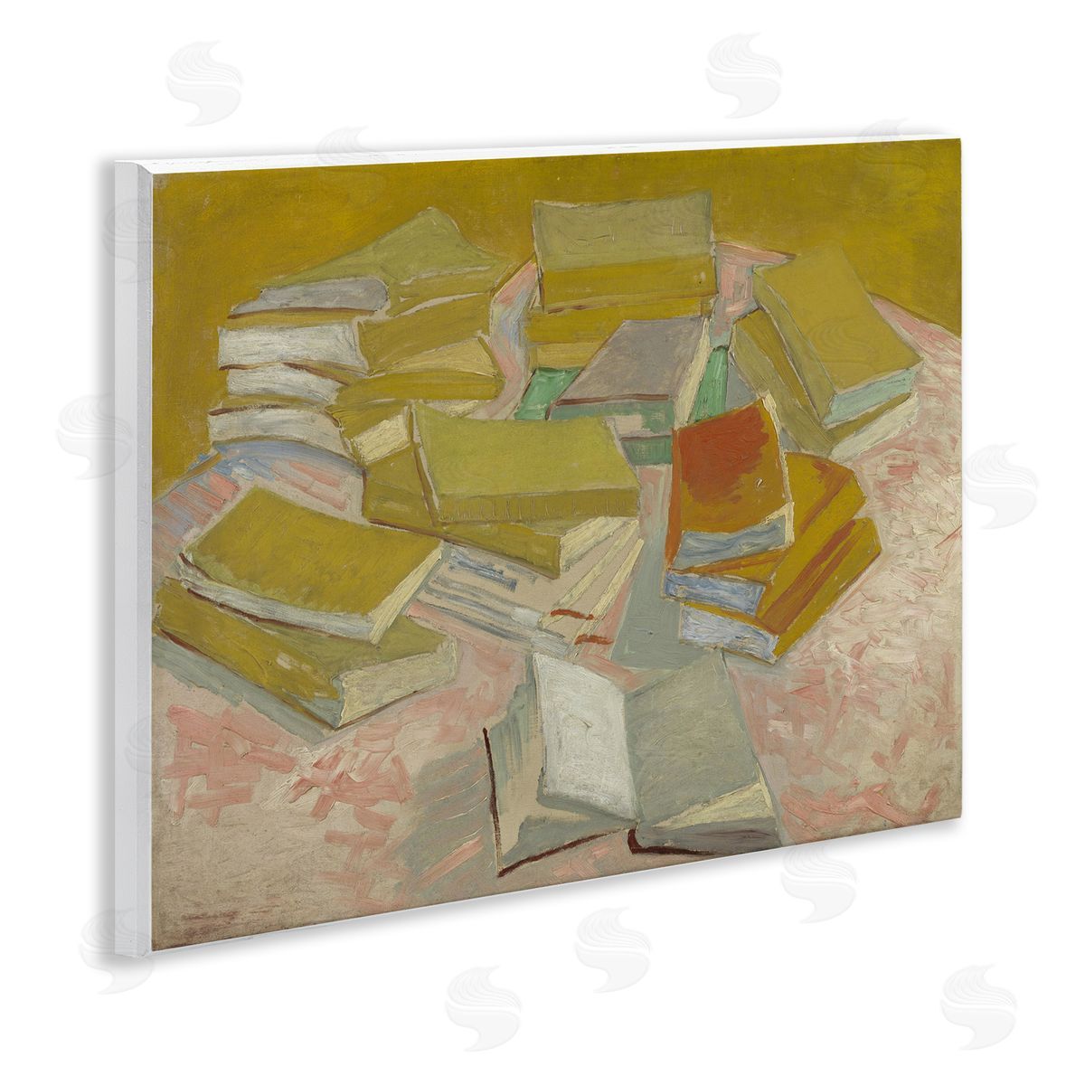 one1000paintings Classical Piles of French Novels Wooden Wall Plaque Art Print