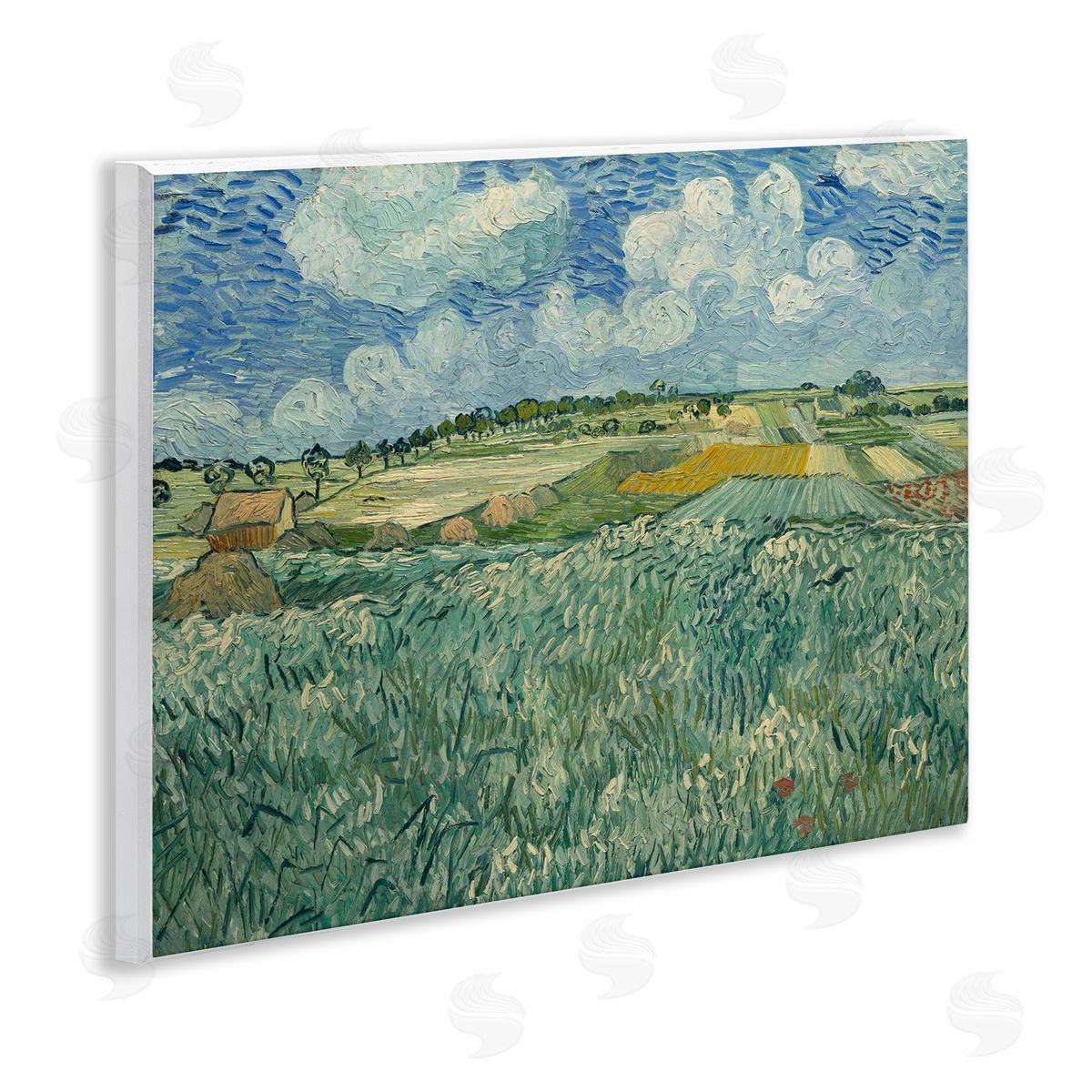one1000paintings Classical Van Gogh Farmland Wooden Wall Plaque Art Print