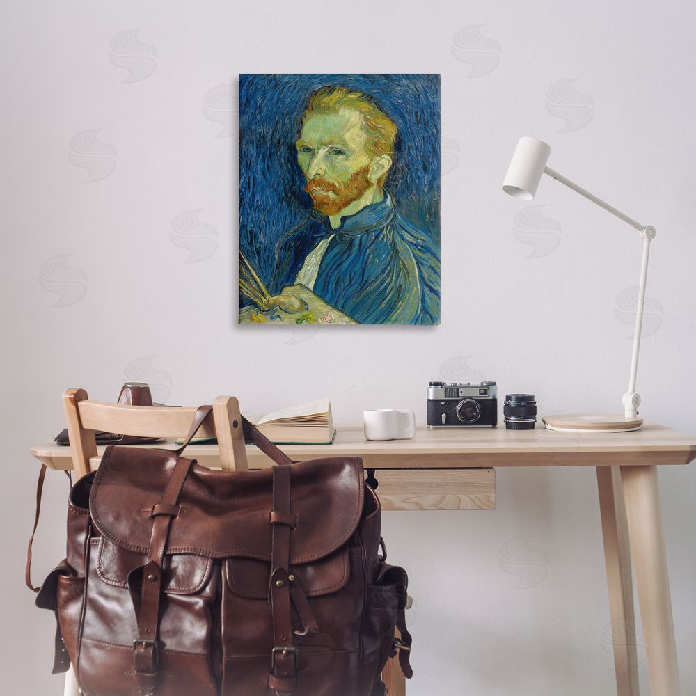one1000paintings Van Gogh Blue Self Portrait Canvas Wall Art Print in Room