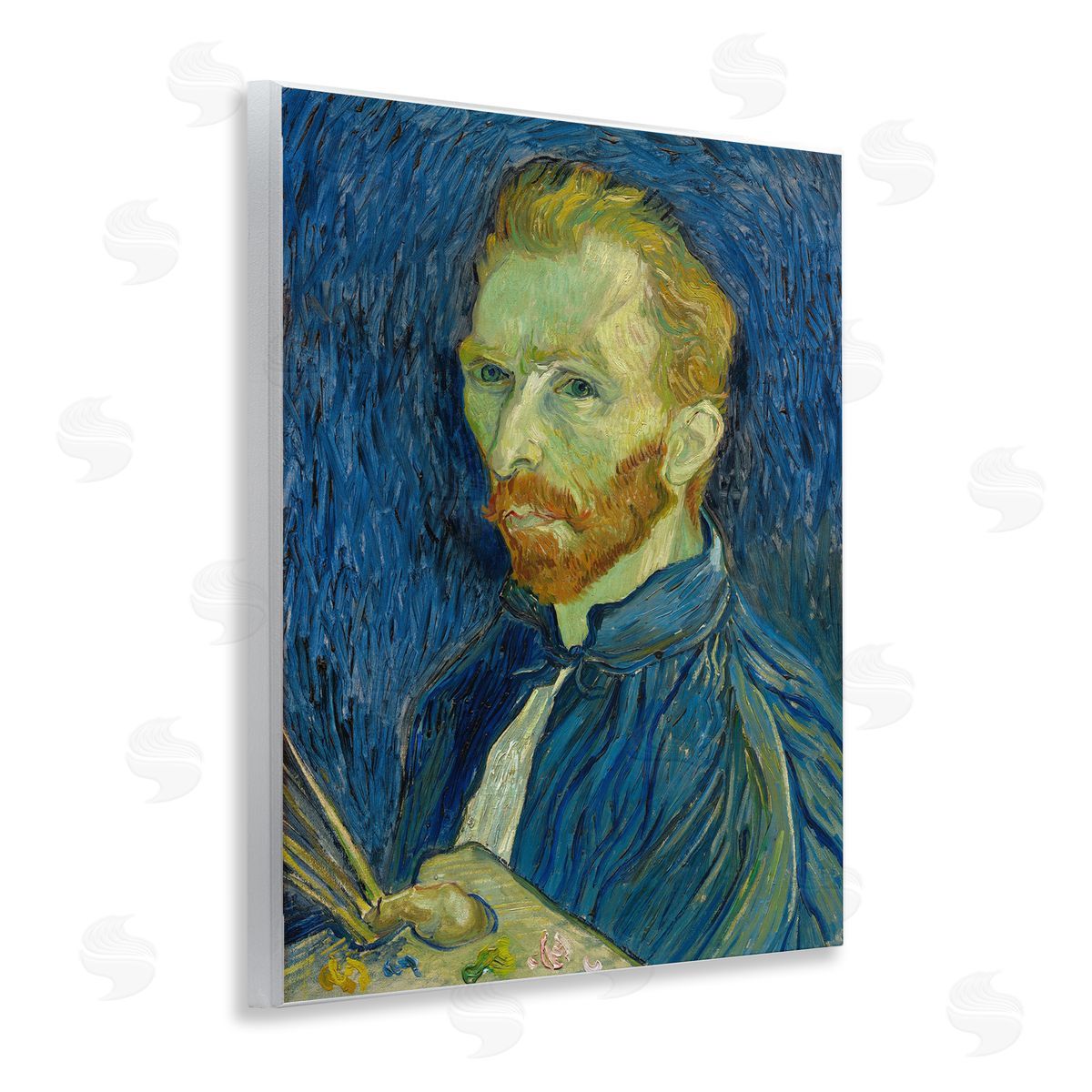 one1000paintings Van Gogh Blue Self Portrait Wooden Wall Plaque Art Print