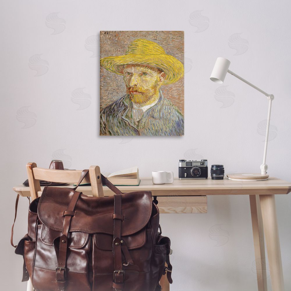 one1000paintings Van Gogh Straw Hat Portrait Canvas Wall Art Print in Room