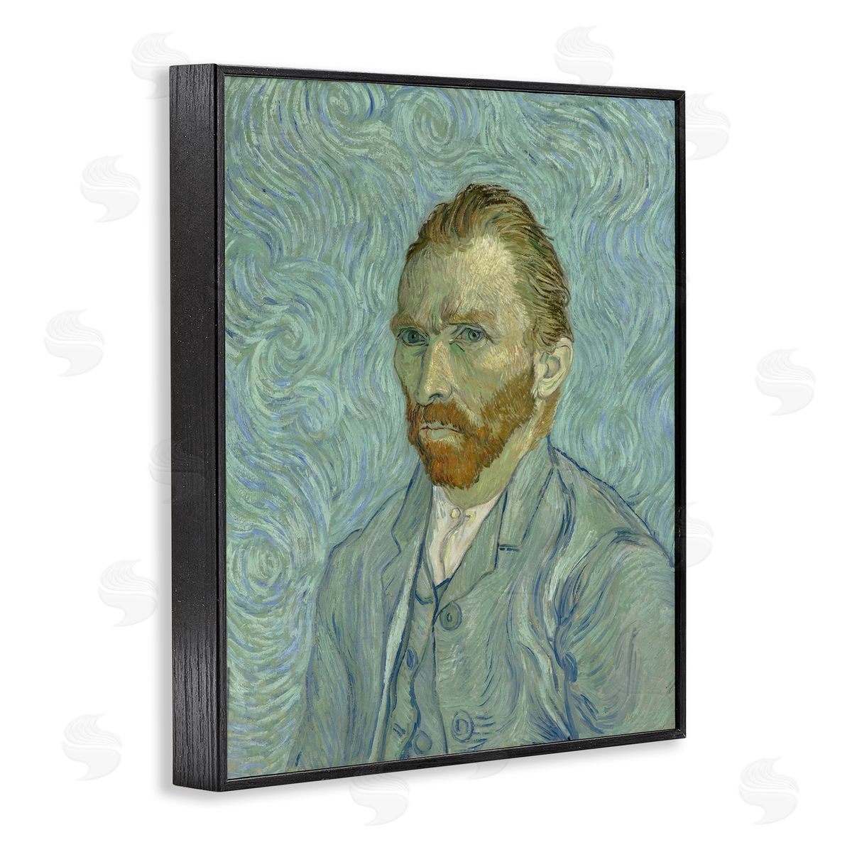 one1000paintings Van Gogh Classic Self Portrait Black Framed Giclee Wall Art Print