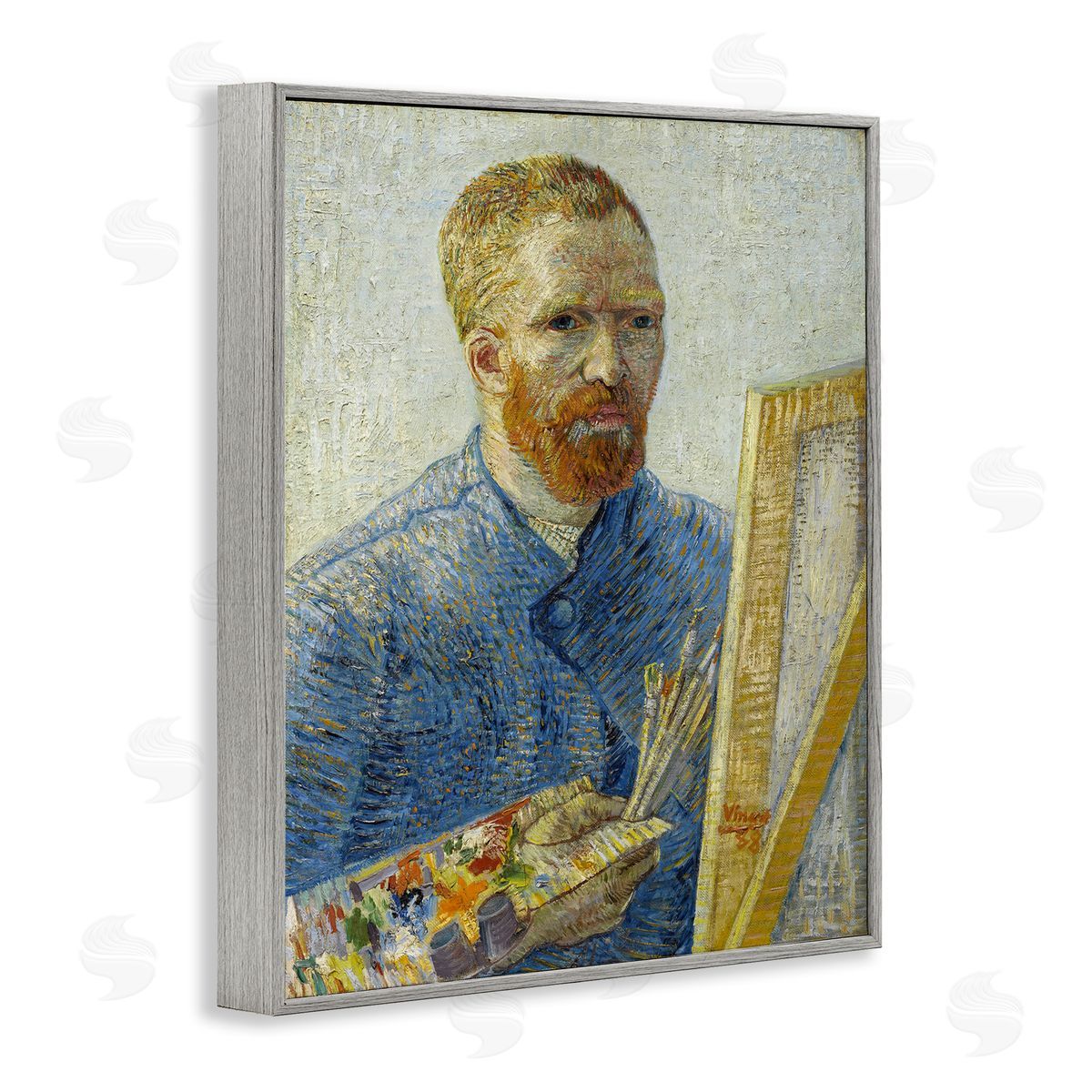 one1000paintings Van Gogh Painter Self Portrait Gray Framed Giclee Wall Art Print