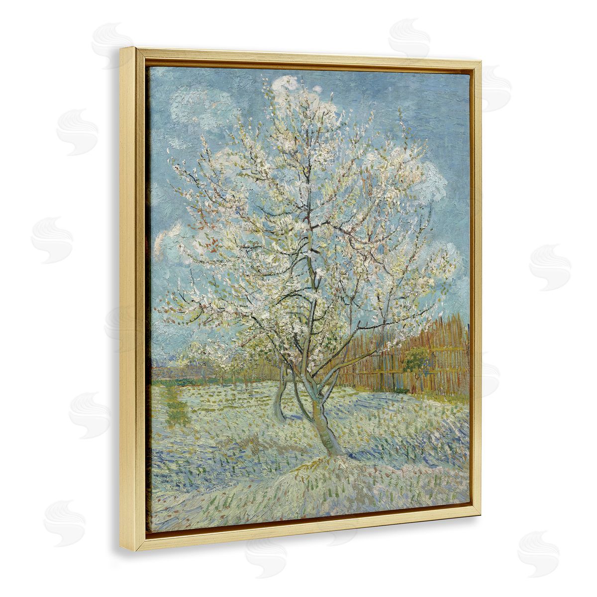 one1000paintings Van Gogh Pink Peach Tree Gold Floating Frame Canvas Wall Art Print